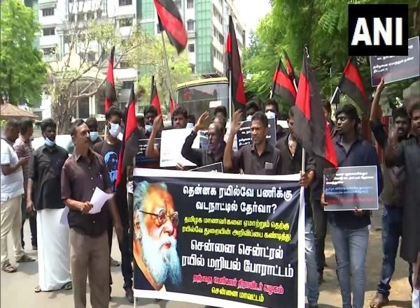 India News | Thanthai Periyar Dravidar Kazhagam Stages Protests in Chennai, Demands Change in Railway Exam Venue