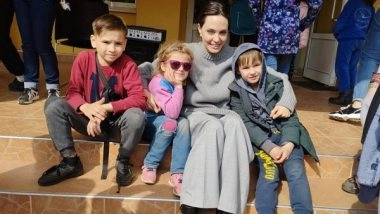 World News | Angelina Jolie Meets Children, Visits Cafe in Ukraine's Lviv