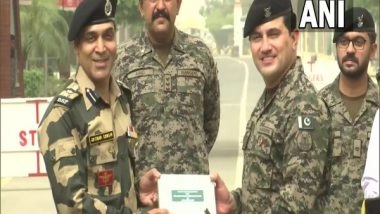 India News | BSF, Pakistan Rangers Exchange Eid Greeting at JCP Attari Border