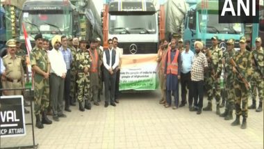 World News | India Sends 2,000 MT Wheat to Afghanistan Via Attari-Wagah Border