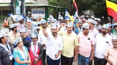 India News | Bengaluru: AAP Protests Against 'poor' Construction Work at Vajpayee Stadium
