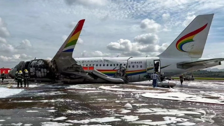 China’s Tibet Airlines Plane With 122 People Veers off Runway, Catches Fire