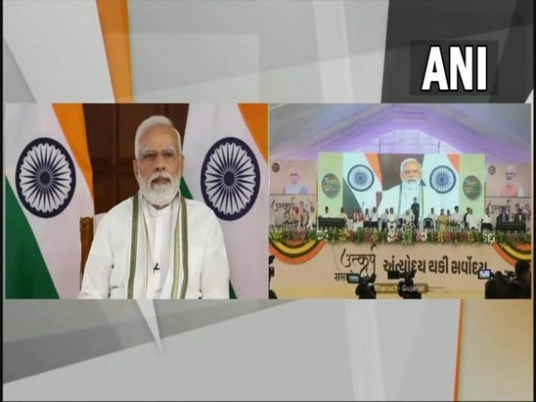 PM Narendra Modi Virtually Addresses ‘Utkarsh Samaroh’ in Gujarat’s Bharuch