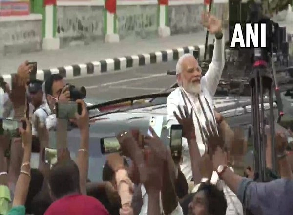India News | PM Modi Holds Roadshow Post-arrival in Chennai