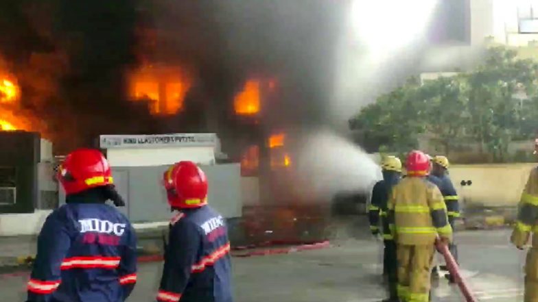 Navi Mumbai Fire: Massive Fire Breaks Out at Pawane MIDC Area (See Pics)