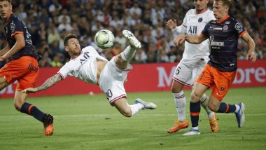 Montpellier 0–4 PSG, Ligue 1 2021–22: Lionel Messi Brace Helps Parisians Clinch Easy Victory (Watch Goal Video Highlights)