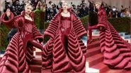 Gigi Hadid Met Gala 2022 Look: Supermodel Stuns in Wine Red Latex Catsuit and Puffer Coat (View Pics)