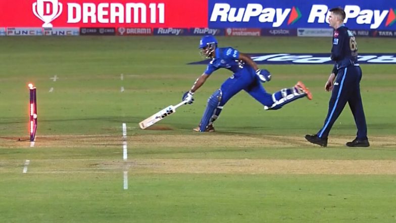 Hardik Pandya Breaks Another Stump In IPL 2022, Runs Out Tilak Varma During GT vs MI Clash