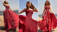 Cannes 2022: Hina Khan Looks Smoking Hot in a Flowy Strapless Dress for the Prestigious Event (View Pics)