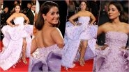 Hina Khan Cannes 2022 Red Carpet Photos: Indian Actress Looks Ravishing in Lavender Gown (View Pics)