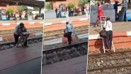 Man Uses Ladder To Cross Railway Tracks For Changing Platform; Video Goes Viral 