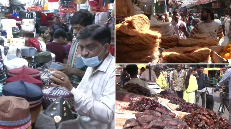 Eid-Ul-Fitr 2022: People Shop for Delicacies, Clothes at Delhi's Jama Masjid Market Ahead of Eid (See Pics)