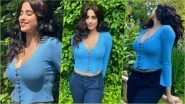 Feeling Mid-Week Blues? Janhvi Kapoor&rsquo;s Photos in Blue Crop Top Paired With Jeans Will Drive It Away!