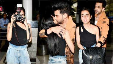 Karan Kundrra Kisses and Hugs Tejasswi Prakash As TV Actress Turns Paparazzi for Her Boyfriend (View Pics)
