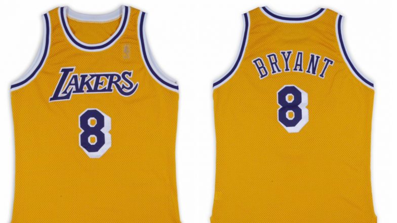Kobe Bryant game-worn jersey from rookie season sold for record amount at  auction