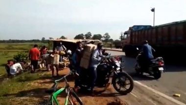 Maharashtra: Locals Loot Edible Oil After Tanker Overturns on Mumbai-Ahmedabad Highway
