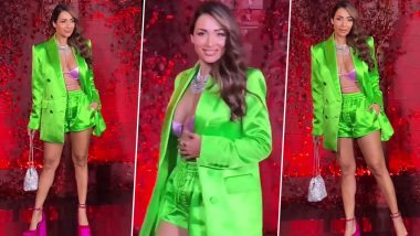 Malaika Arora Turns Heads as She Packs a Neon Punch at Karan Johar’s Birthday Party (Watch Video)