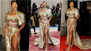Met Gala 2022: Megan Thee Stallion Dons Luxurious Golden Ensemble for Her Second Met Gala Event
