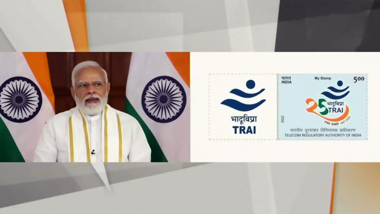 PM Narendra Modi Releases Postal Stamp Marking Silver Jubilee Celebrations of TRAI