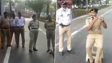 Viral Video of Mumbai Police Constable Playing ‘Sandese Aate Hain’ on Flute Will Take Away Your Mid-Week Blues!