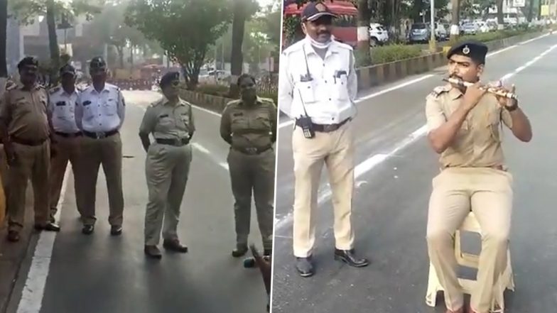 Viral Video of Mumbai Police Constable Playing ‘Sandese Aate Hain’ on Flute Will Take Away Your Mid-Week Blues!