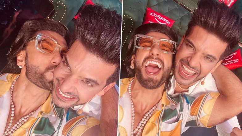 Ranveer Singh Kisses Karan Kundrra as They Flash Bromance on the Sets of Dance Deewane Juniors (View Pics)