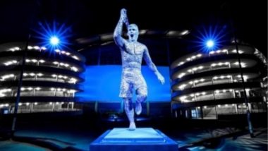 Manchester City Unveil Sergio Aguero Statue to Celebrate Club's First Premier League Title