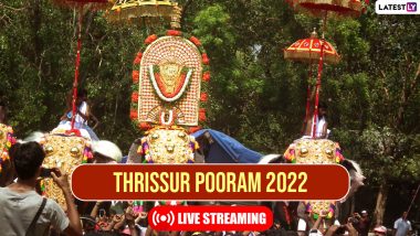 Thrissur Pooram 2022 LIVE Telecast: Watch HD Live Streaming Online of Rituals and Celebrations From Kerala’s Vadakkunnathan Temple