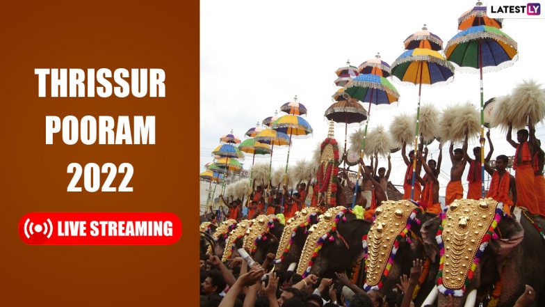 Thrissur Pooram 2022 Live Streaming: Watch Live Telecast of Kerala’s Largest Temple Festival on YouTube Online