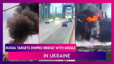 Ukraine: Russia Targets Dnipro Bridge With Missile, Strike Caught on Camera