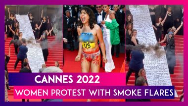 Cannes 2022: Women Protest With Smoke Flares To Highlight Violence Against Girls