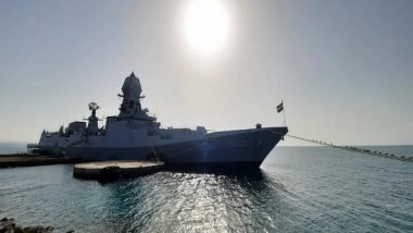 India News | INS Kolkata Visited Djibouti as Part of Anti-piracy Patrol by Indian Navy