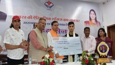 Sports News | Uttarakhand CM Honours Lakshya Sen for Winning Thomas Cup