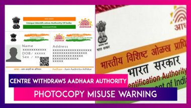 Centre Withdraws Aadhaar Authority Photocopy Misuse Warning
