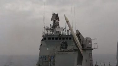 Indian Navy Successfully Tests Surface to Air Missile System from Warship (Watch Video)