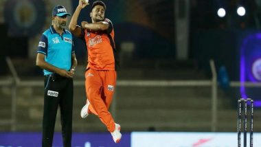 Sports News | IPL 2022: SRH's Umran Malik Wins 'fastest Delivery of Match' Award for 14th Consecutive Time