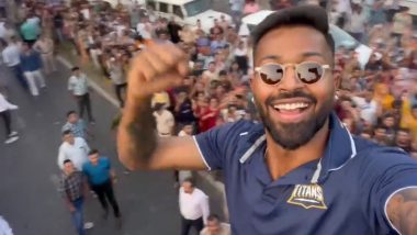Hardik Pandya and Gujarat Titans Celebrate IPL 2022 Title With Fans During Victory Bus Parade (Watch Video)