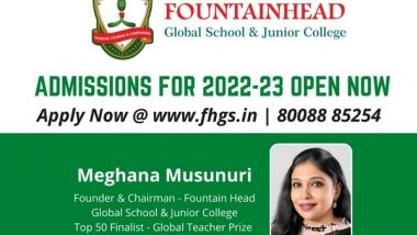 Business News | The FountainHead Junior College, Founded by Meghana Musunuri, the Laureate of the 'Pride of Telangana', Opens Admission for Various Courses for 2022-23