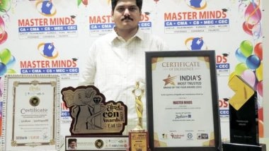 Business News | Masterminds for CA Strike Hat-trick, Bag Three Prestigious Awards for Contribution in the Field of Commerce Education in India