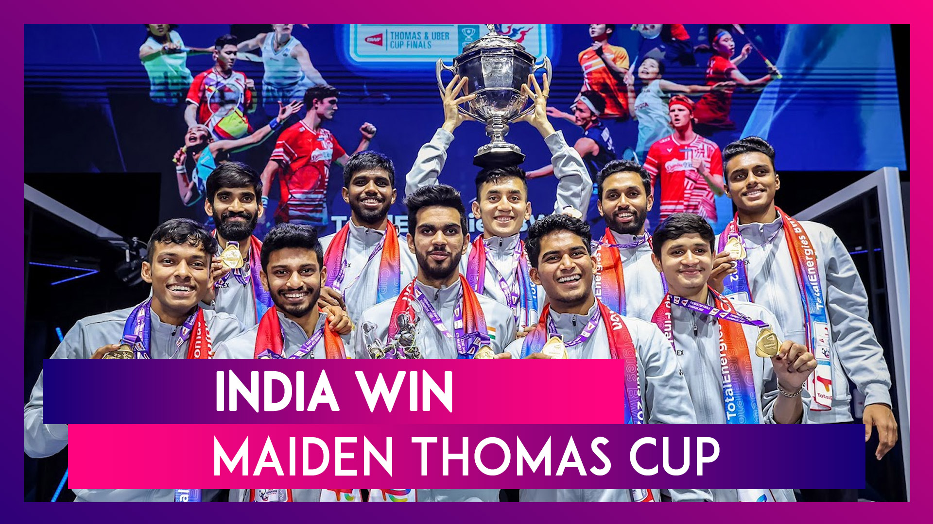 India Clinch Historic Thomas Cup Title With 3-0 Win Over Indonesia 📹 Watch Videos From LatestLY