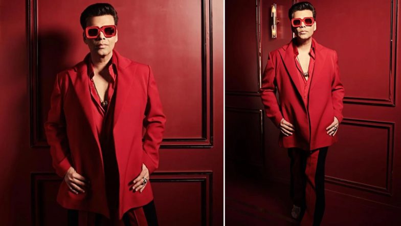 Koffee With Karan Season 7: Karan Johar Looks Red Hot As He Kickstarts Shooting for His Talk Show (View Pics)