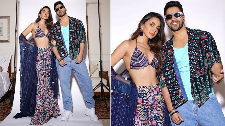 Jugjugg Jeeyo: Varun Dhawan, Kiara Advani Don Printed Outfits While Promoting Their Next in Delhi (View Pics)