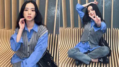 BLACKPINK’s Jisoo Looks Effortlessly Chic in Oversized Shirt and Grey Sweater Vest (View Pics)