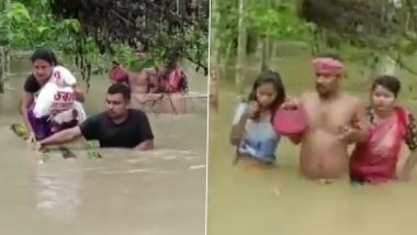 Assam Floods: Normal Life Affected in Kampur Due to Heavy Rains (Watch Video)