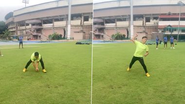 Sunil Chhetri, Indian Football Team Captain, Visits the NCA, Takes Part In Fielding Drills (Watch Video)