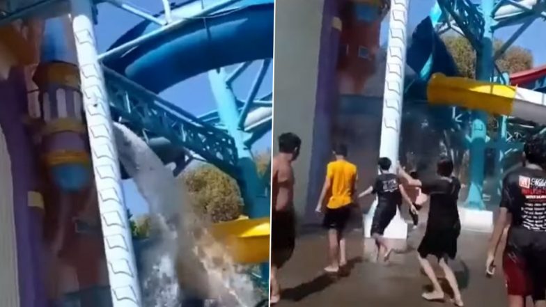 Water Slide Cuts in Half And Crashes to The Ground Throwing Horrified People 30-Ft Down at Indonesia's Kenjeran Park, Watch Terrifying Video