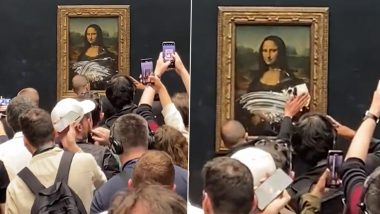 Mona Lisa Portrait Gets Caked By Man Dressed As Old Woman in Wheelchair At Louvre; Watch Viral Video 