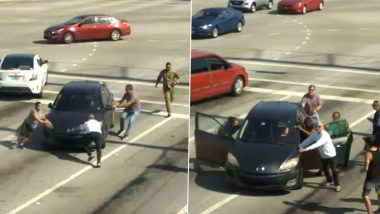 Watch: Citizens Rush To Save Woman Having Medical Scare By Stopping Her Car With Bare Hands in Middle of The Road