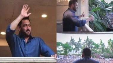 Entertainment News | Salman Khan Makes Special Eid Appearance for His Fans Gathered Outside Galaxy Apartments