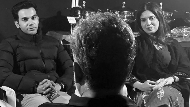 Bheed: Rajkummar Rao Shares Monochrome Picture With Bhumi Pednekar and Anubhav Sinha, Says ‘When the Captain Talks, We Listen’ (View Pic)